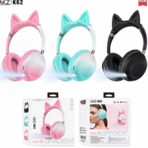 Kufje Wireless me Drita LED dhe Veshë Mace – Modeli AKZ K62