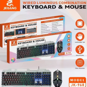 Jeqang Wired Luminous Keyboard & Mouse – Model JK-968