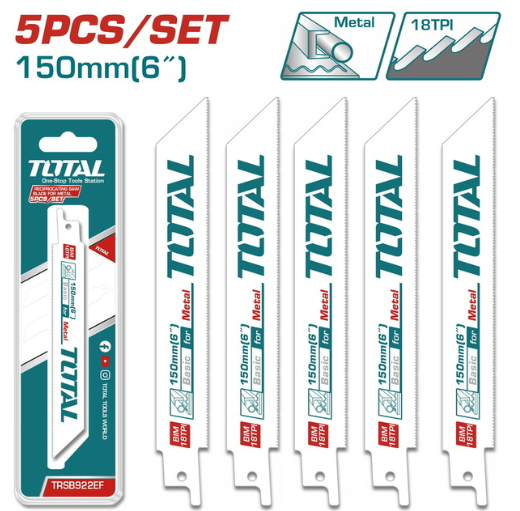 TOTAL Reciprocating Saw Blade Set 5 Copë
