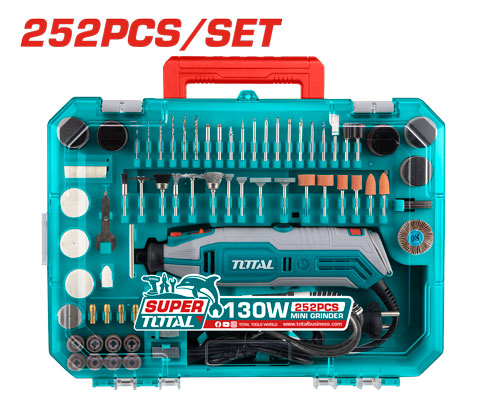 TOTAL Mini Grinder 130W me 252 Aksesorë – TG5133261