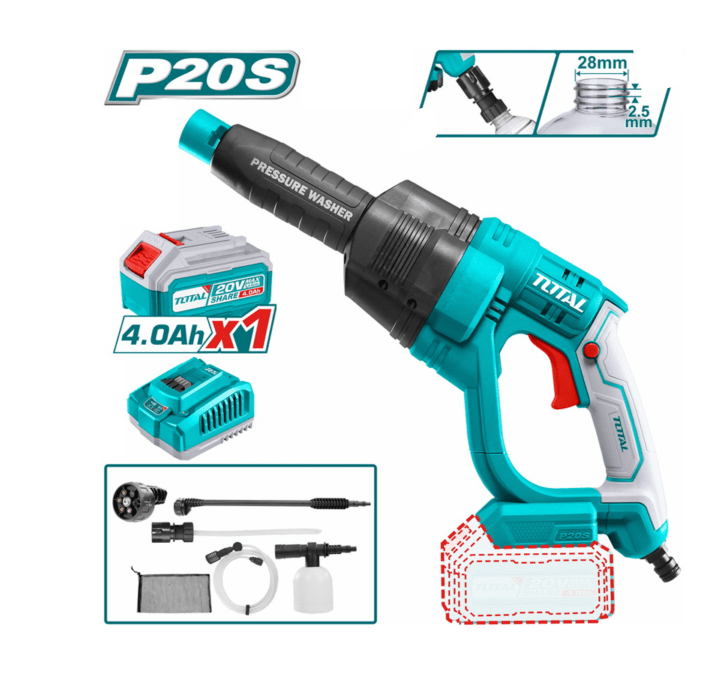 AUTOlarëse me presion portative pa kabllo TOTAL