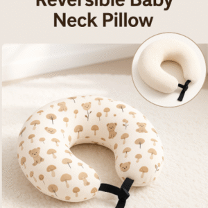 Jastëk Ushqyerjeje për Beba – i Dyanshëm me Dizajn Ariushësh dhe Material Pelushi Krem