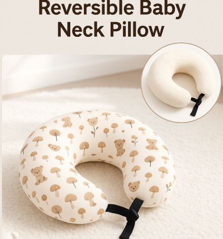 Jastëk Ushqyerjeje për Beba – i Dyanshëm me Dizajn Ariushësh dhe Material Pelushi Krem