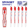 Set 5 copë sharrash për sharrë reciproke (225mm / 9") – për dru