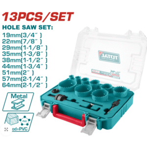 TOTAL SET  Hole Saw Set – 13 copë (19–64mm)