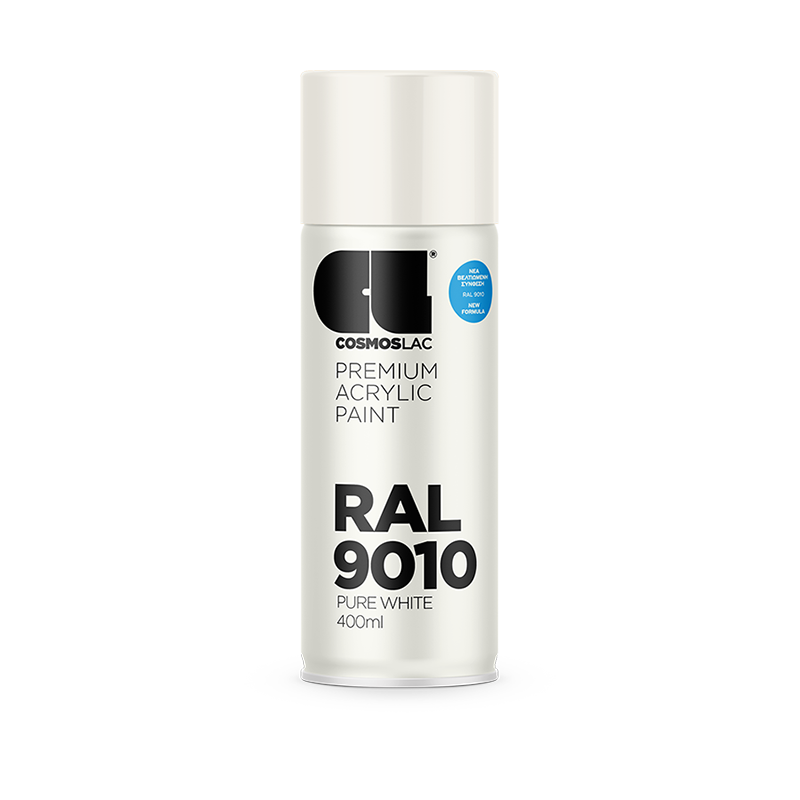 Cosmoslac Premium Acrylic Paint RAL 9010 – Pure White Matt | Spray 400 ml