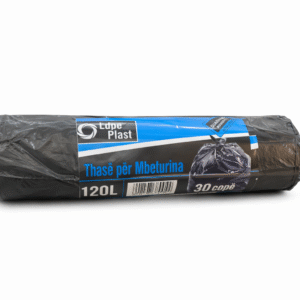 Thasë për Mbeturina LDPE Plast 120L – Rrotull Rezistente (10 copë)